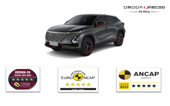 Omoda c5 đạt 3 chứng nhận an toàn NCAP, ASEAN CAP, EURO NCAP